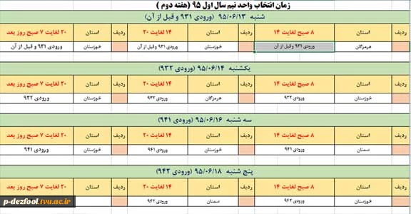 انتخاب واحد هفته دوم 2